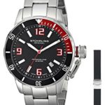 Stuhrling Original Men’s 676.01.SET Aquadiver Swiss Quartz Date Bracelet and Rubber Strap Set Watch