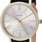 DKNY Women’s ‘Willoughby’ Quartz Stainless Steel and Leather Casual Watch, Color:Black (Model: NY2544)