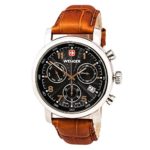 Wenger Men’s 01.1043.103 Urban Classic Stainless Steel Watch with Brown Leather Band