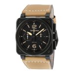 Bell & Ross Men’s BR03-94-HERITAGE Avation Watch with Beige Leather Strap