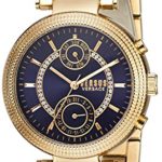 Versus by Versace Women’s ‘STAR FERRY’ Quartz Stainless Steel and Gold Plated Casual Watch(Model: S79070017)