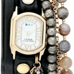 La Mer Collections Women’s LMMULTI2040 Black Positano Italian Stones Analog Display Quartz Black Watch