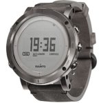 SUUNTO SS021216000 Unisex Essential Steel Digital Display Outdoor Watch, Black Leather Band, Round 49.1mm Case
