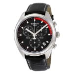 Tissot Men’s ‘Pr 100’ Swiss Quartz Stainless Steel and Leather Dress Watch, Color:Black (Model: T1014171605100)