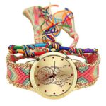 Fullfun Vansvar Ladies Vintage Dreamcatcher Quartz Watch With Handmade Woven Watch Band