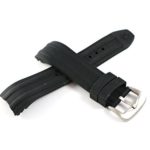 Swiss Legend 24MM Black Silicone Rubber Watch Strap With Silver Buckle fits 46mm/48mm Evolution Watch