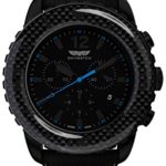Skywatch Men’s Swiss Quartz Stainless Steel and Canvas Diving Watch, Color:Black (Model: CCI032-A)