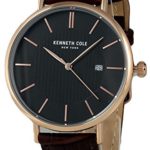 Kenneth Cole New York Men’s Rose Gold-Tone Watch Brown Leather Strap KC50037007