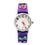 ELEOPTION 3D Cute Cartoon Quartz Watch Wristwatches with Silicone Band Time Teacher for Little Girls Boy Kids Children Gift