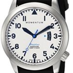 Momentum Men’s ‘Flatline 42’ Quartz Stainless Steel and Rubber Casual Watch, Color Black (Model: 1M-SP18LS11B)