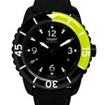 Skywatch ’44mm 3-Hand’ Swiss Quartz Stainless Steel and Silicone Casual Watch, Color:Black (Model: CCI035-A)