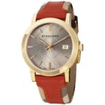 Burberry Women’s BU9016 Large Check Leather on Canvas Strap Watch