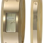 Anne Klein Women’s AK/2826HNST Gold-Tone and Horn Resin Watch and Bangle Set