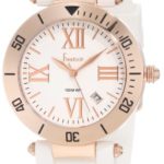 Freelook Men’s HA1534RG-9 White Silicone Band White Dial Rose Gold Bezel Dial Watch