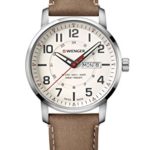 Wenger Men’s ‘Sport’ Swiss Quartz Stainless Steel and Leather Casual Watch, Color:Brown (Model: 01.1541.103)