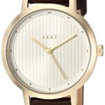 DKNY Women’s ‘The Modernist’ Quartz Stainless Steel and Leather Casual Watch, Color:Brown (Model: NY2639)