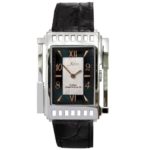 Xezo Unisex Architect Swiss Watch. Natural Black Mother-of-Pearl. 5ATM WR. Classic Vintage Style