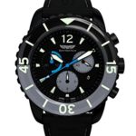 Skywatch ’44mm Chronograph’ Swiss Quartz Stainless Steel and Silicone Casual Watch, Color:Black (Model: CCI019-A)