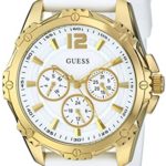 GUESS Women’s U0325L2 Watch With White Silicone Band
