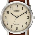 Citizen Men’s ‘Eco-Drive’ Quartz Stainless Steel and Leather Casual Watch, Color Brown (Model: BJ6500-21A)