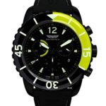 Skywatch ’44mm Chronograph’ Swiss Quartz Stainless Steel and Silicone Casual Watch, Color:Black (Model: CCI025-A)