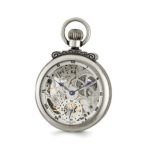 Jewelry Adviser Charles Hubert Watches Charles Hubert Antique Chrome Finish Brass Skeleton Pocket Watch