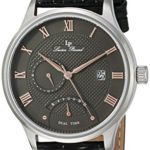 Lucien Piccard Men’s ‘Volos’ Quartz Stainless Steel and Black Leather Casual Watch (Model: LP-10339-014-RA)