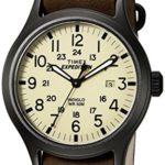 Timex Men’s TWC007000 Expedition Scout Tan/Brown Leather Slip-Thru Strap Watch