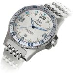 Xezo Men’s Air Commando Japanese-Automatic Dive Luxury Watch D45-SS. 2nd Time Zone