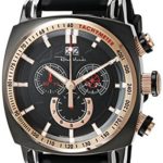 Ritmo Mundo Men’s 2221/7 Black Rose Gold Racer Analog Display Swiss Quartz Black Watch