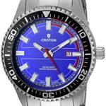 CROTON Men’s CA301289SSBL Analog Display Quartz Silver Watch