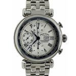 Armand Nicolet Chronograph Watch White with Stainless Steel Bracelet Arc Royal 9428A-AN-M9420