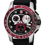 Wenger Men’s 70789 Battalion Field Chrono Red and Black Rubber Strap Watch