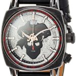 Ritmo Mundo Swiss Quartz Stainless Steel and Leather Casual Watch, Color:Black (Model: 2221/13)