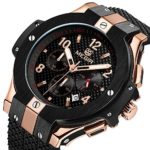 Megir Men’s Fashion Silicone Strap Sports Quartz Watches 24 Hours Analog Chronograph Wristwatch for Man