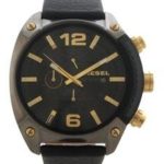 Diesel Dz4375 Overflow Chronograph Black Leather Watch Watch For Men