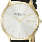 Kenneth Cole New York Men’s ‘Classic’ Quartz Stainless Steel and Leather Dress Watch, Color:Black (Model: KC15096001)