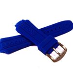 Swiss Legend 18MM Blue Silicone Rubber Watch Strap & Rose Gold Stainless Buckle fits 53mm Neptune Watch