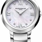 Baume & Mercier Promesse Womens Stainless Steel Diamond Watch – Classic 30mm Analog Mother of Pearl Face Ladies Watch with Sapphire Crystal – Swiss Made Quartz Luxury Dress Watches For Women 10158