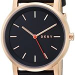DKNY Women’s ‘SoHo’ Quartz Stainless Steel and Leather Casual Watch, Color:Black (Model: NY2605)