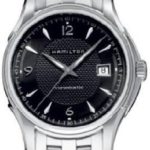 Hamilton Men’s H32515135 Jazzmaster Viewmatic Black Guilloche Dial Watch