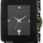 Akribos XXIV Men’s AK521BLK Quartz Movement Watch with Black Dial and Black Ceramic Inner Link Bracelet