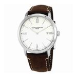Baume et Mercier Classima White Dial Brown Leather Mens Watch 10389