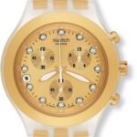 Swatch Men’s SVCK4032G Stainless Steel Analog Watch with Gold-Tone Dial