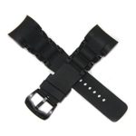 Swiss Legend 26MM Black Silicone Rubber Watch Strap Stainless Black Buckle fits 47mm Commander Pro Watch