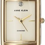 Anne Klein Women’s Diamond-Accented Gold-Tone Mesh Bracelet Watch