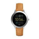 Fossil Q Women’s Gen 3 Venture Stainless Steel and Leather Smartwatch, Color: Silver-Tone, Brown (Model: FTW6007)
