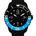 Skywatch ’44mm 3-Hand’ Swiss Quartz Stainless Steel and Silicone Casual Watch, Color:Black (Model: CCI036-A)