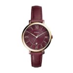 Fossil Women’s 36mm Jacqueline Three-Hand Date Red Leather Watch