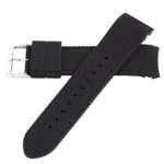 24mm Black Silicone Rubber Curved End Dive Watch Band Strap Hadley Roma MS3375